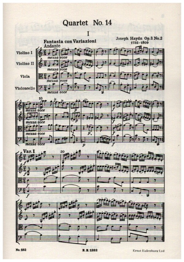 Streichquartett C-Dur op.3,2 Hob.III:14