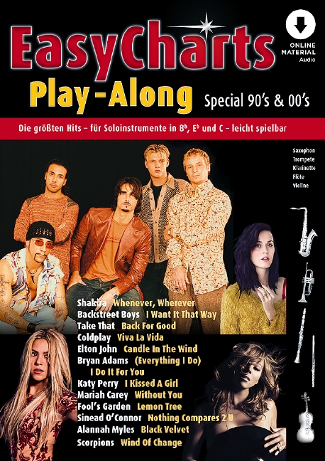 Easy Charts Playalong Sonderband - Special 90's & 00's (+Online Audio)