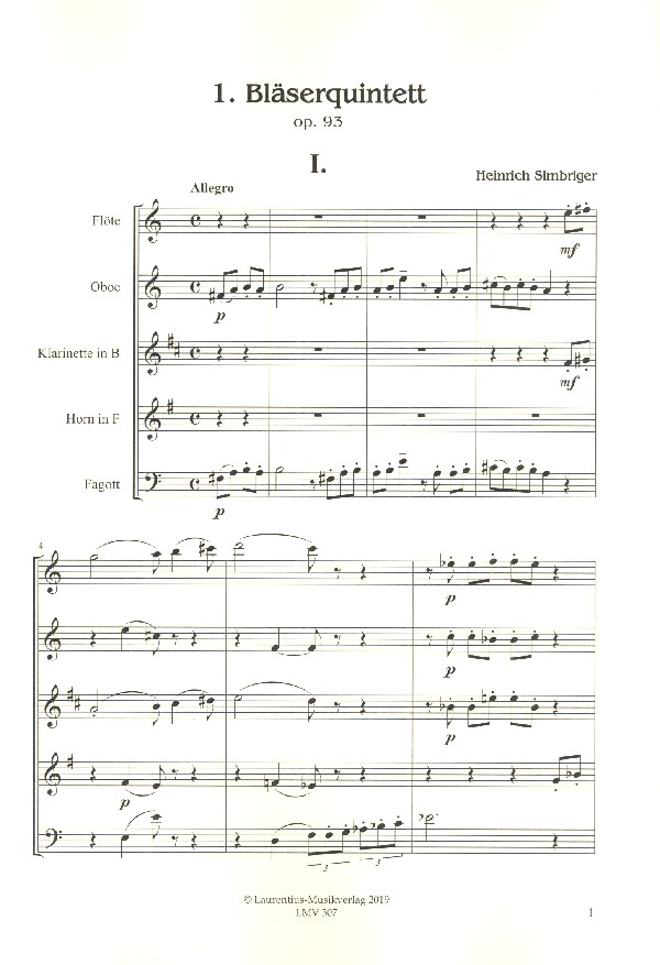 Quintett Nr.1 op.93