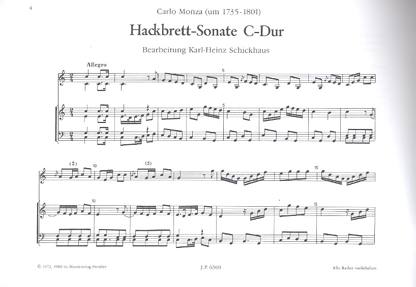Sonate C-Dur für Hackbrett