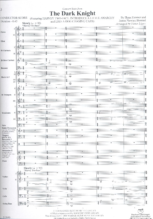 Concert Suite from The dark Knight: