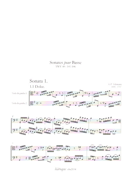 Sonates pour Basse nach TWV40:101-106