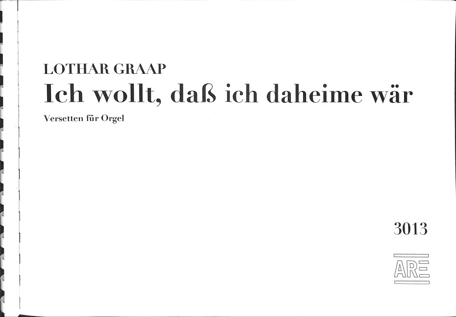 Ich wollt, daß ich daheime wär