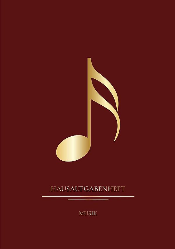 Hausaufgabenheft Musik Weinrot