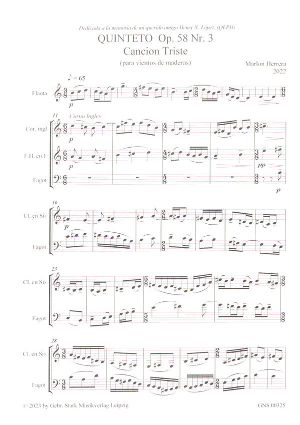 Canción triste (Quinteto op.58,3)