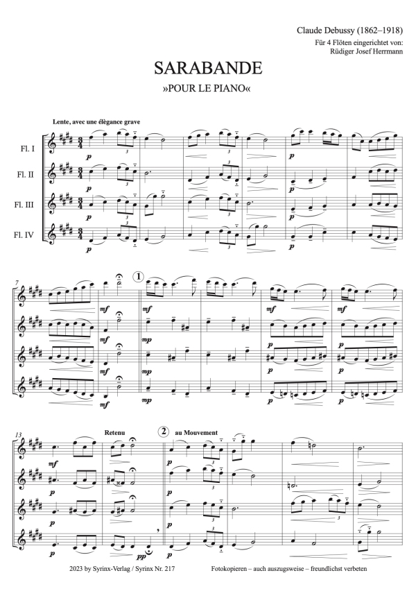Sarabande pour le Piano (Debussy) und Pavane pour une infante (Ravel)