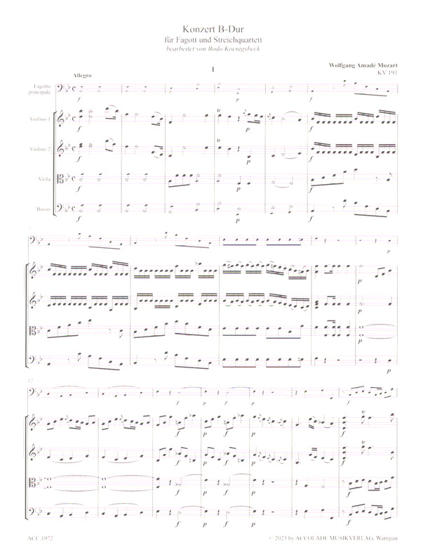 Konzert B-Dur KV 191