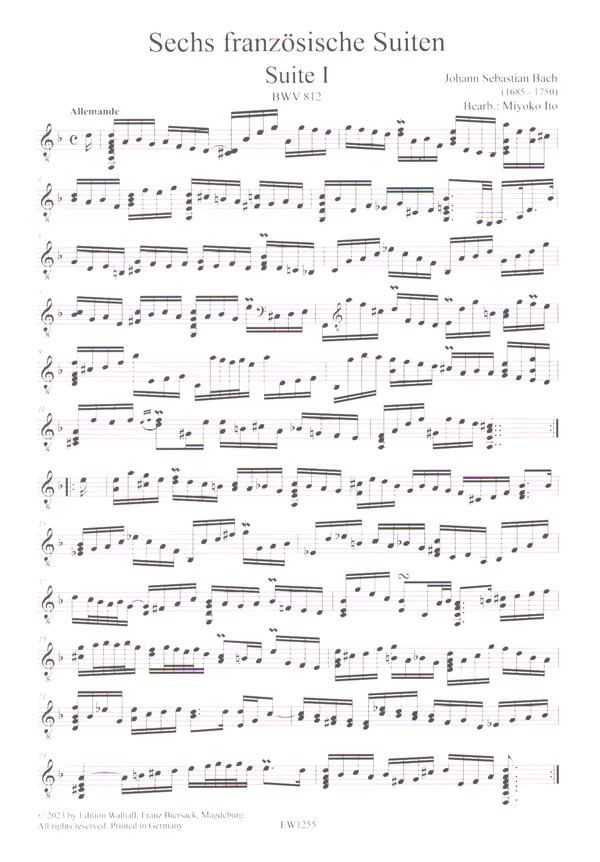 Sechs Französische Suiten BWV 8212 - 817