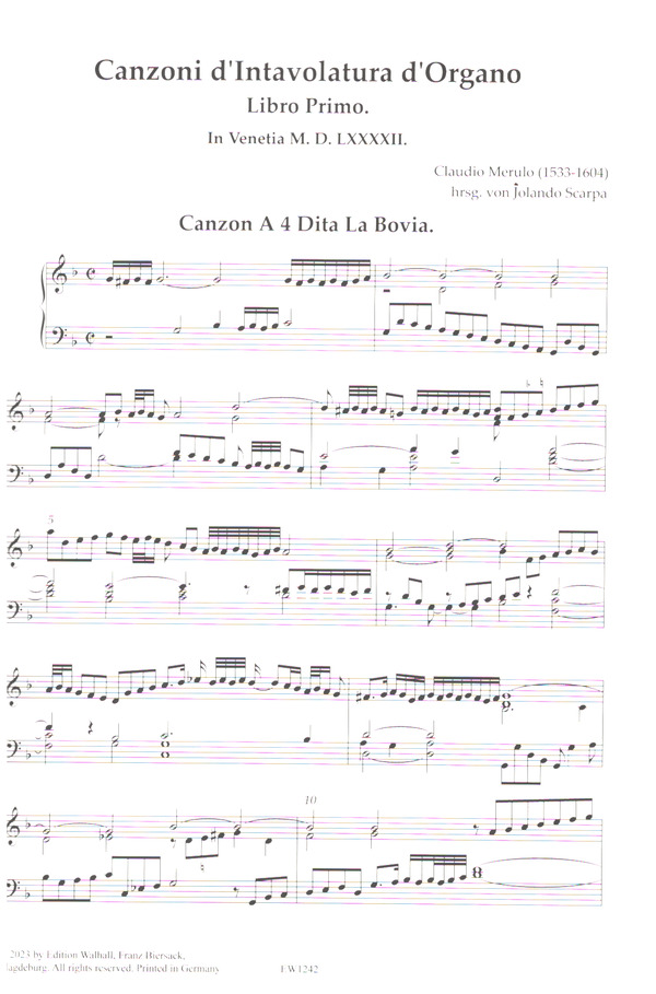 Canzoni d'Intavolatura d'Organo Band 1