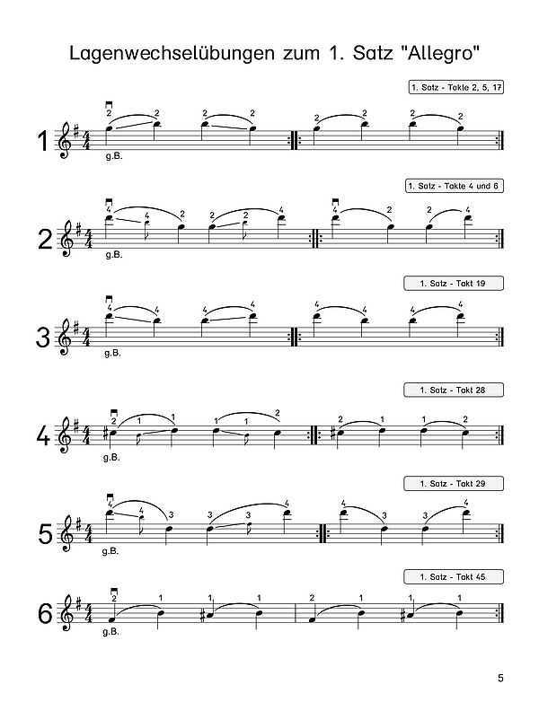 30 Übungen und Etüden zu Concerto G-Dur op.3,3 RV310
