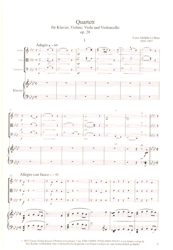 Quartett op.28 (1883)