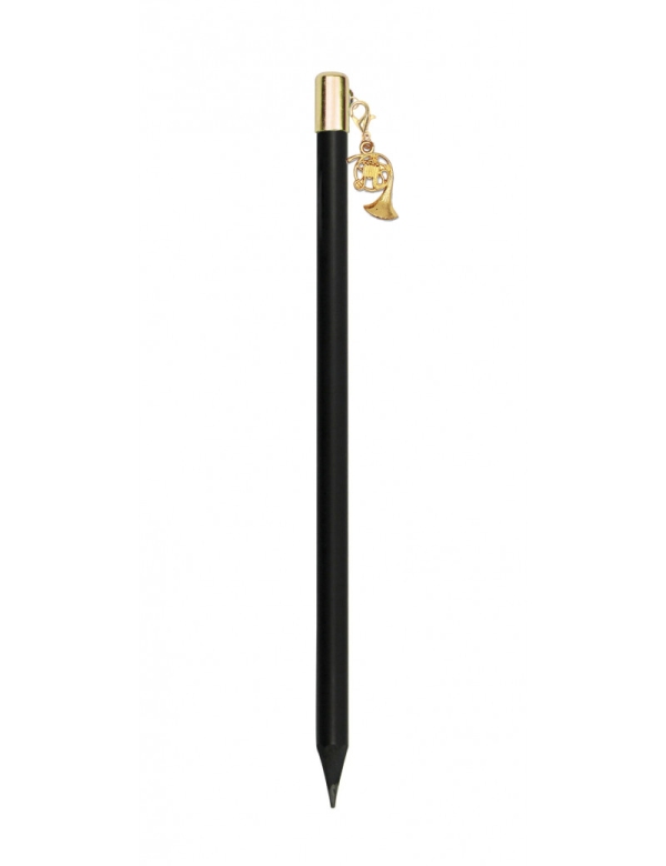 Bleistift mit Anhänger Horn golden