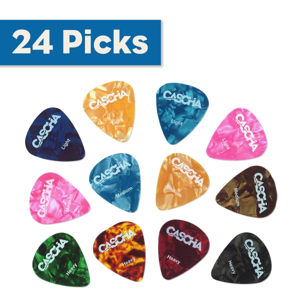 Guitar Pick Set - 24 hochwertige Plektren aus Celluloid
