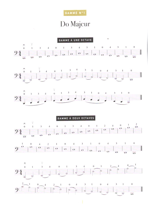 Gammes faciles au violoncello àune et deux  octaves
