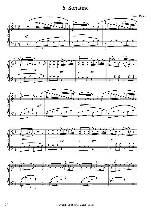 6 instruktive Sonatinen op.30 für den ersten Musikunterricht