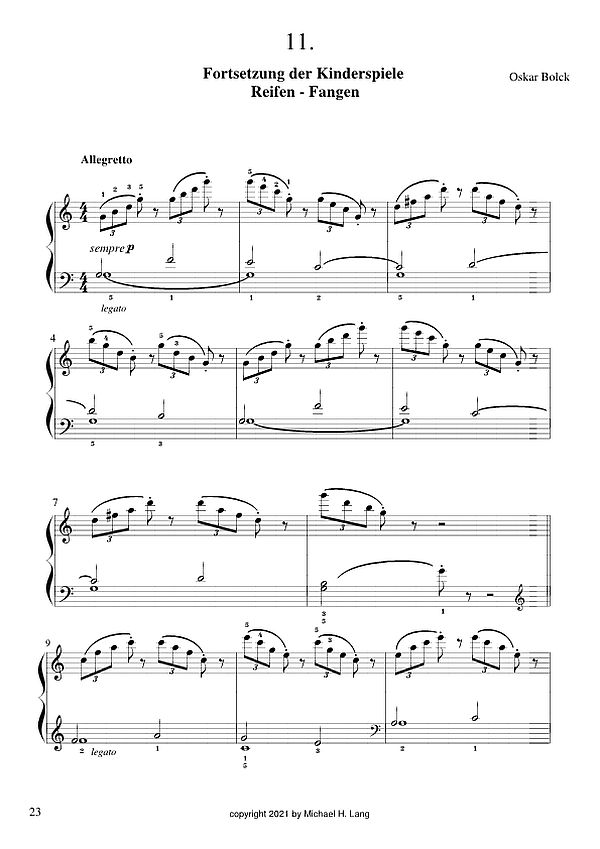 Ein Kinderschulfest op.27