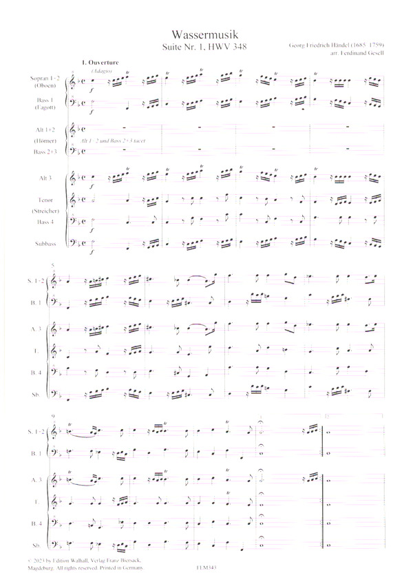 Wassermusik Suite Nr.1 HWV348