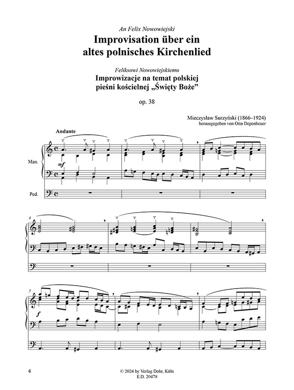 Improvisation über ein altes polnisches Kirchenlied op.38