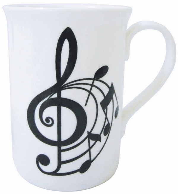 Tasse 'Spiral Treble Clef' black/white