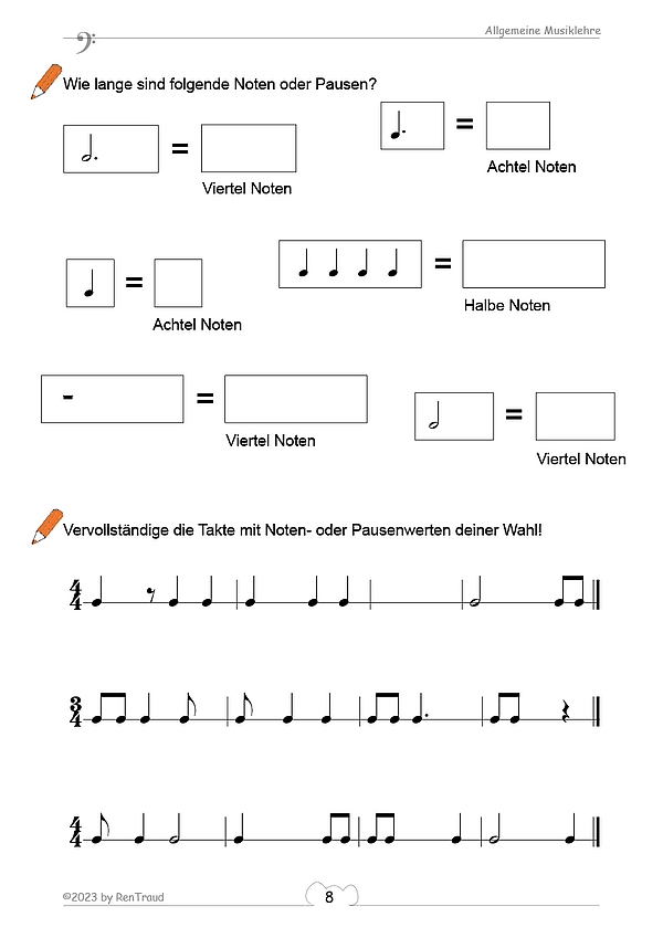 Notenmaus Allgemeine Musiklehre Arbeitsheft Bassschlüssel  