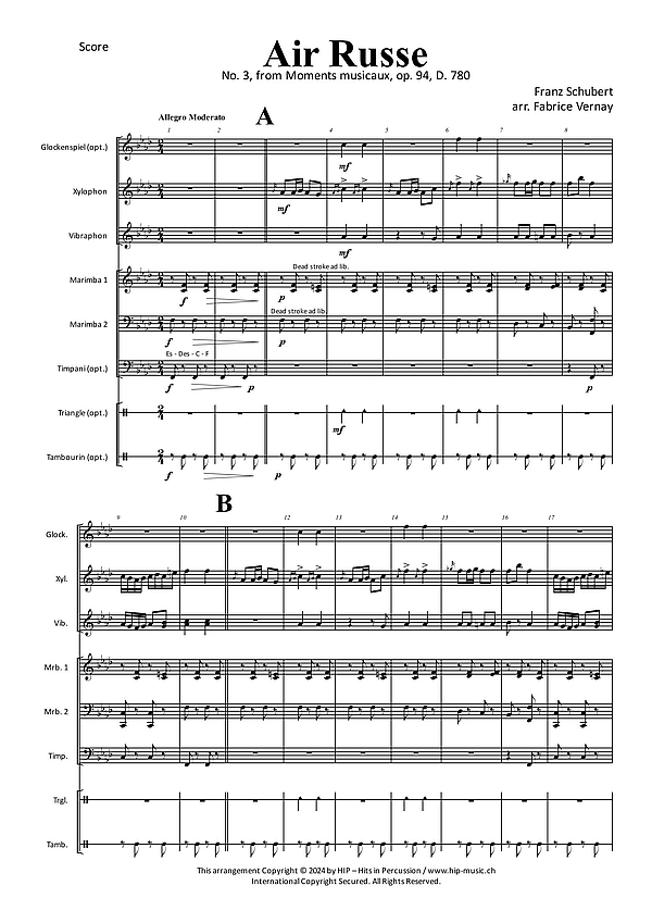Aire Russe  (No.3 from Moments musicaux op.94 D 780)