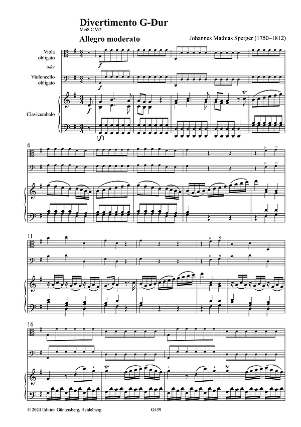 4 Divertimenti Band 1 (Divertimento G-Dur)