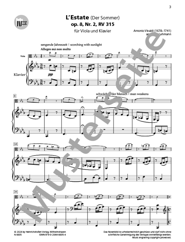 L'Estate (Der Sommer) op.8,2 RV 315  (+QR-Codes)