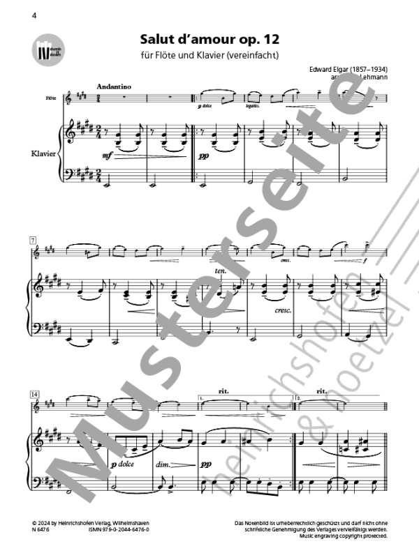 Salut d'amour op.12  (+QR-Codes)