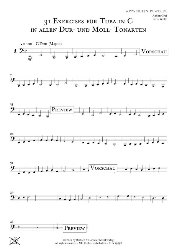 31 Exercises in allen Dur- und Moll-Tonarten