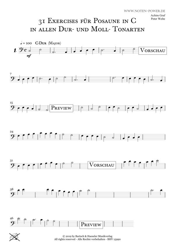 31 Exercises in allen Dur- und Moll-Tonarten