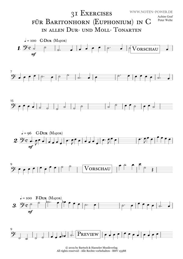 31 Exercises in allen Dur- und Moll-Tonarten