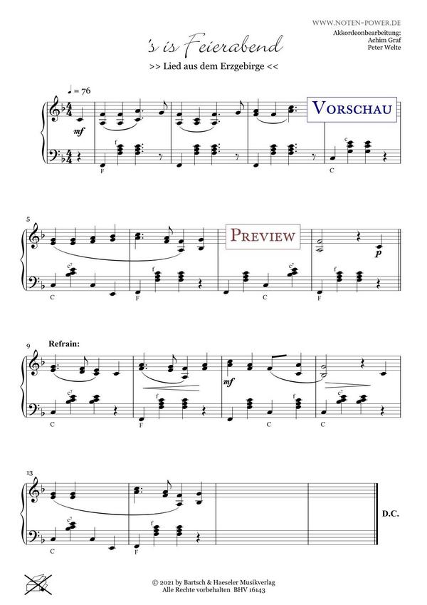 's is Feierabend (Lied mit Text aus dem Erzgebirge)
