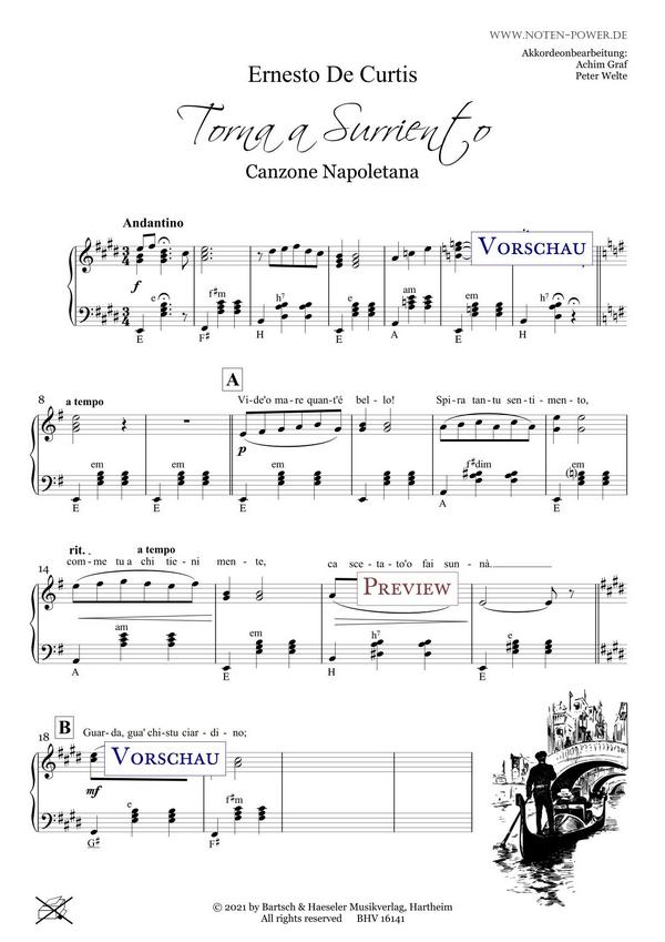 Torna a Surriento (Canzone Napoletana mit ital. Text)