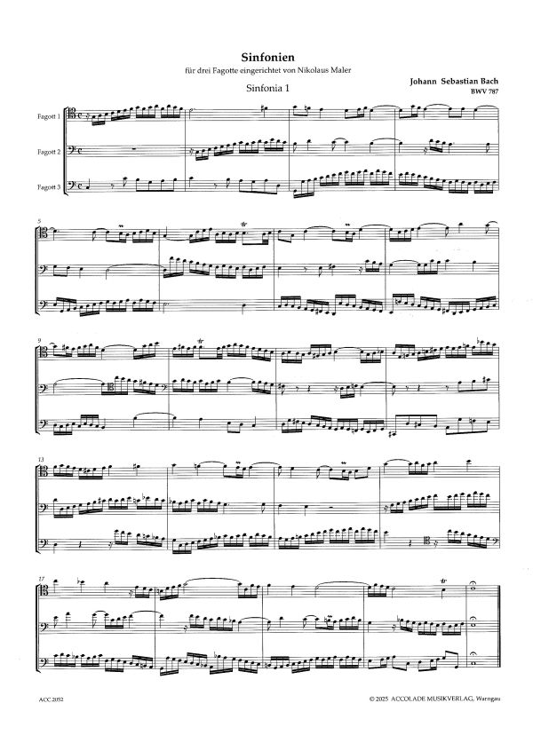 Sinfonien (dreistimmige Inventionen) BWV 787-801