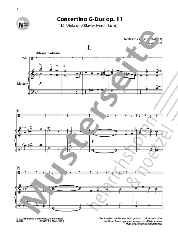 Concertino G-Dur op.11 (+QR-Codes)