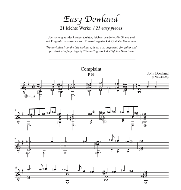 Easy Dowland - 21 leichte Stücke