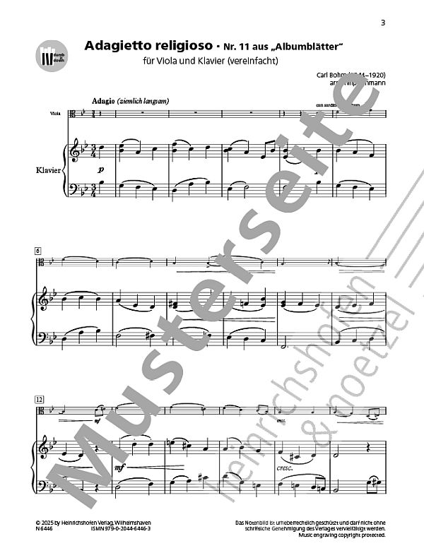 Adagietto religioso (Nr.11 aus "Albumblätter") (+QR-Codes)
