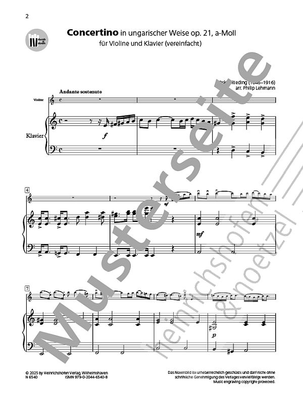 Concertino in ungarischer Weise a-Moll op.21 (+QR-Codes)