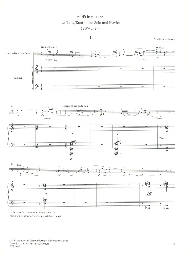 Musik in 2 Teilen SWV1323