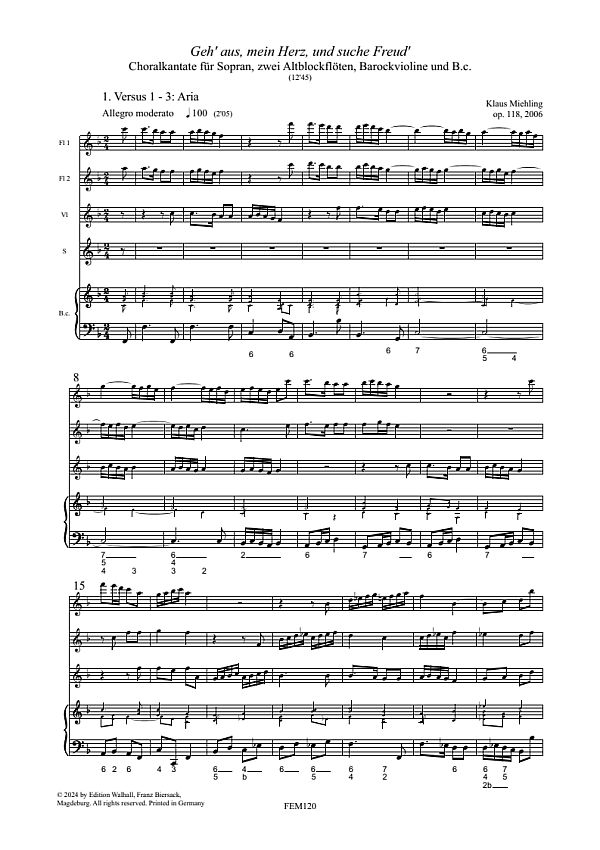 Geh' aus mein Herz, und suche Freud' op.118