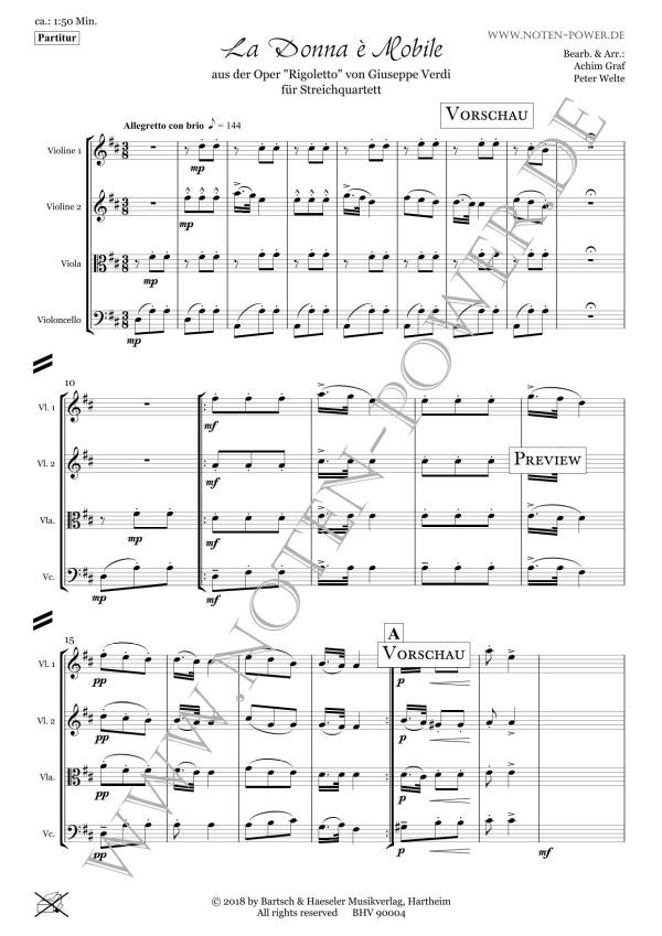 La Donna è mobile aus der Oper "Rigoletto"