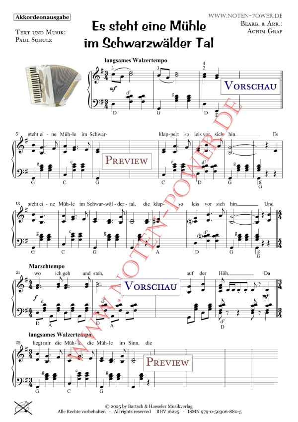 Es steht eine Mühle im Schwarzwälder Tal
