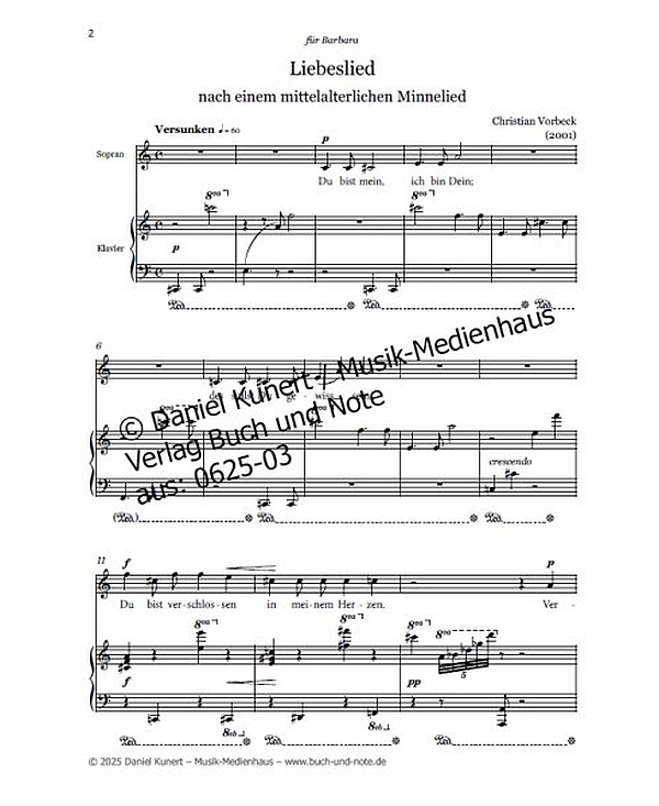 Liebeslied (nach einem mittelalterlichen Minnelied)