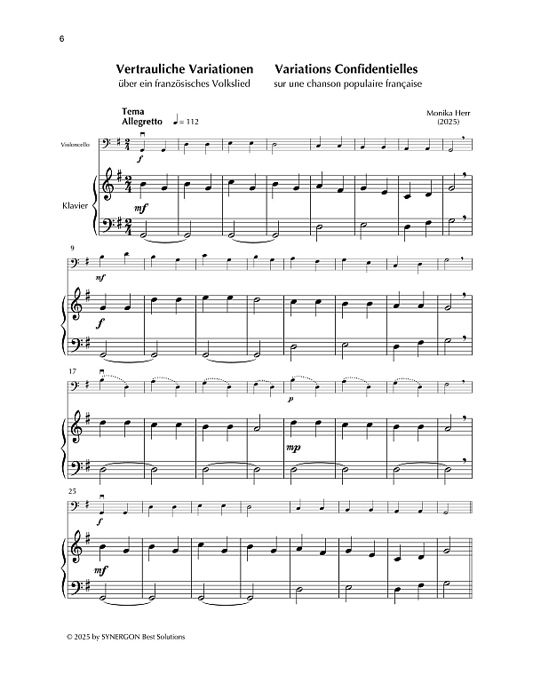 Vertrauliche Variationen über ein französisches Volkslied