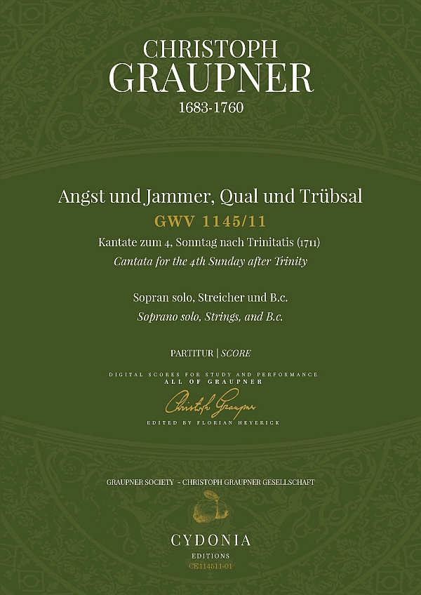 Angst und Jammer, Qual und Trübsal GWV 1145/11 