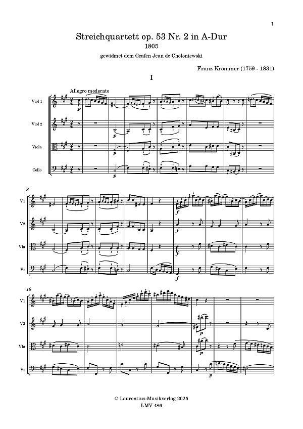 Streichquartett A-Dur op,53 Nr.2