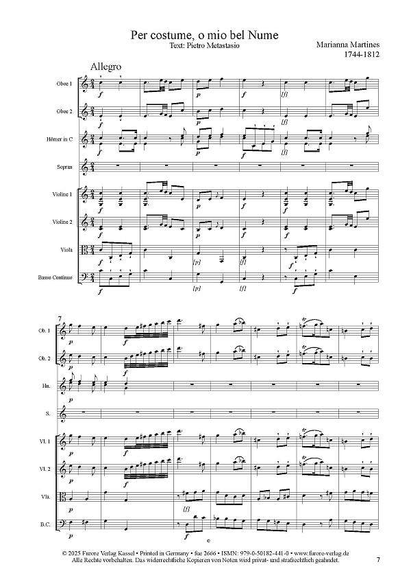 Per costume, o mio bel Nume (1767)