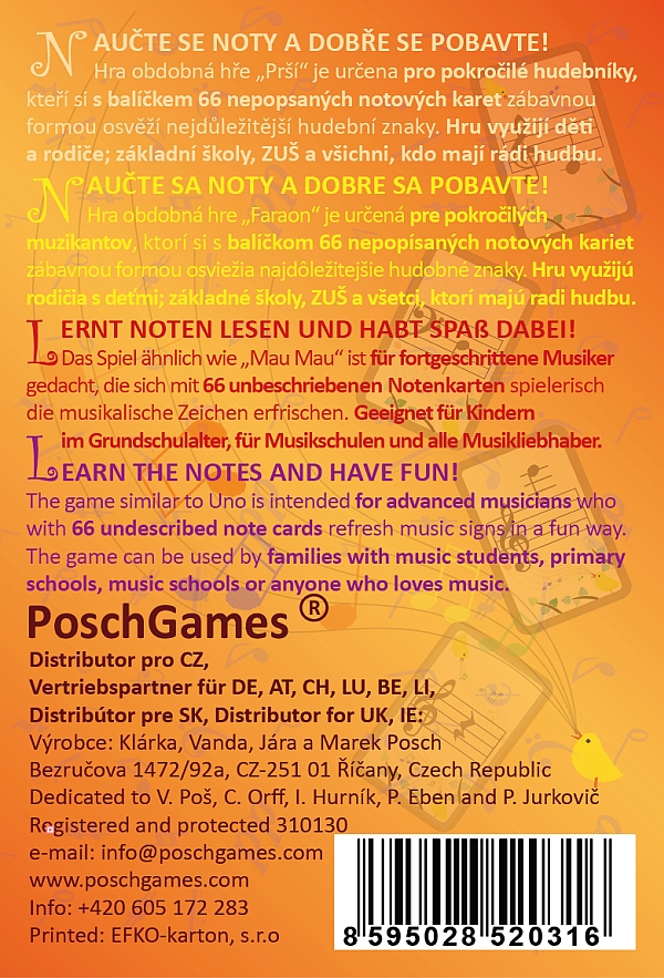 Musical Notes -Musikkarten - OHNE Notennamen