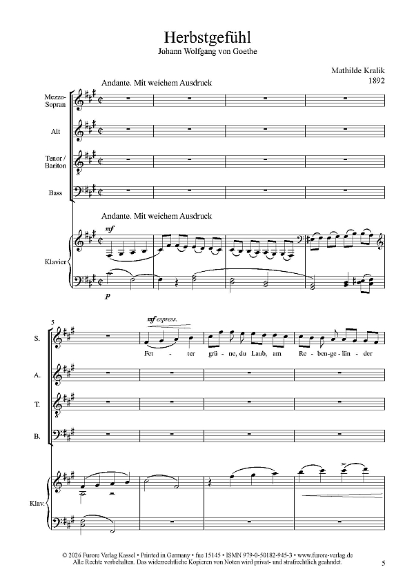 Herbstgefühl (nach einem Gedicht von J.W. von Goethe)