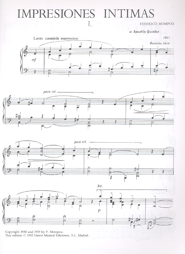 Impresiones intimas para piano